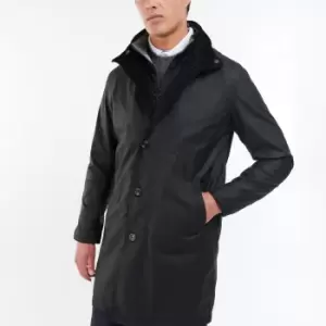 Image of Barbour Mens Cobalt Wax Mac Coat - Black/Grey Stone Tartan - M