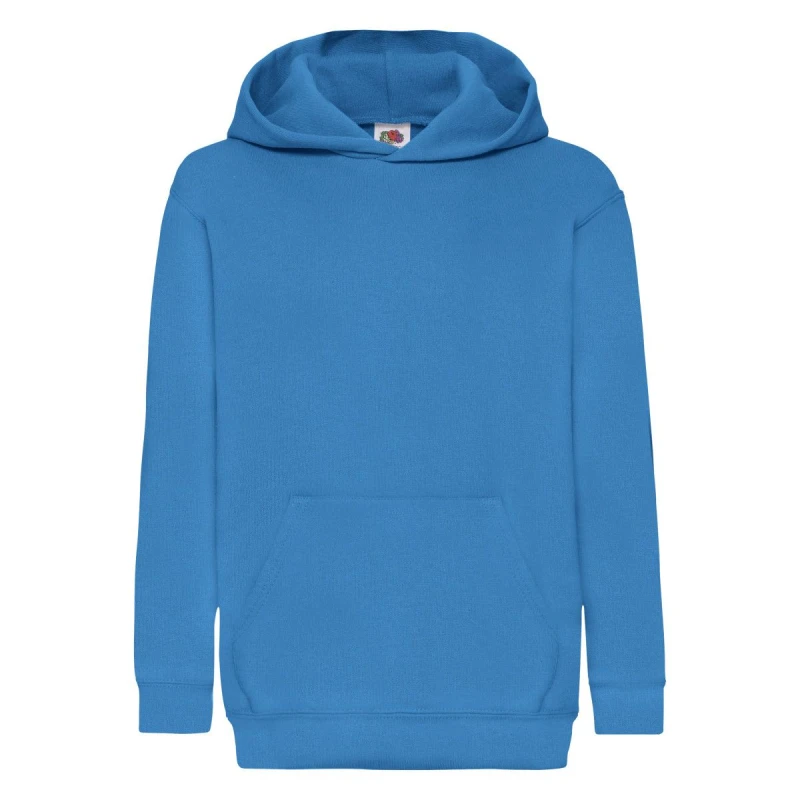 Image of Fruit of the Loom Classic Hooded Sweatshirt in Dark Blue Size: 12-13 Years Dark Blue Unisex 12-13 Years