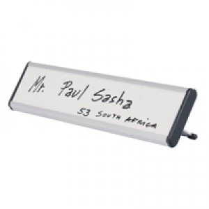 Image of Bi-Office Drywipe Desk Nameplate 60x220x20mm White NPL01011