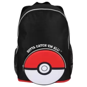 Image of Pokemon Boys Catch Em All Pokeball Backpack (One Size) (Black/Red/White)