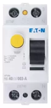 Image of Eaton 1+N, 40A RCD Switch, Trip Sensitivity 30mA, Type A, DIN Rail