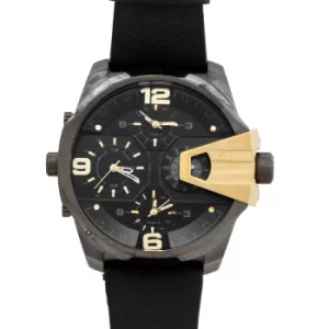 Image of Uber Chief Quartz Black Dial Black Leather Mens Watch