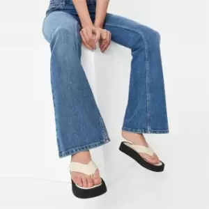 Image of Missguided Flatform Flip Flops - Neutral