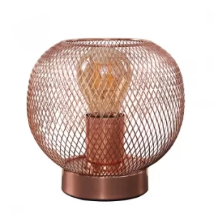 Image of Axton Wire Mesh Table Lamp in Copper
