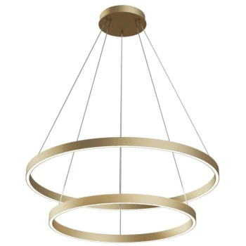 Image of Maytoni Lighting - Maytoni Modern - Rim Modern Rim Integrated LED Brass 2 Tier Circular Pendant Ceiling Light
