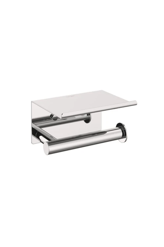 Image of Cosmic ''Toilet Roll Holder' made of Metal w/ Cover & Silver Finish Grey
