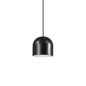 Image of Tall LED 1 Light Dome Ceiling Pendant Light Black