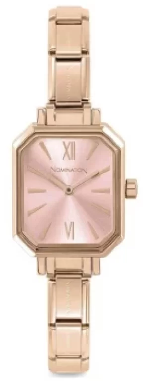 Image of Nomination 076031/014 PARIS Watch With ROSEGOLD RECTANGULAR Jewellery