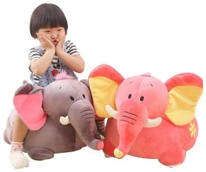 Image of Liberty House Toys Plush Elephant Riding Chair Pink.