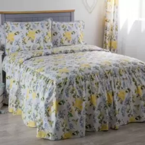 Image of Belledorm Arabella Country Dream Bedspread (Single) (White/Blue/Lemon/Green)