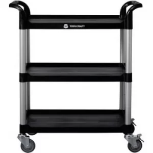 Image of TOOLCRAFT 88 70 91 Shelf trolley Aluminium, Plastic Colour:Aluminium (natural), Black