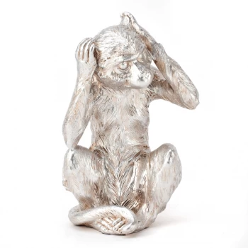 Image of HESTIA Silver Monkey Ornament - Hear No Evil