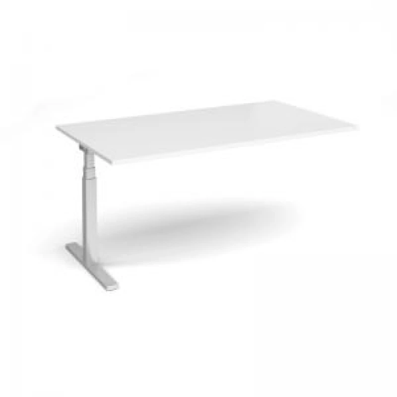 Image of Elev8 Elev8 Touch boardroom table add on unit 1800mm x 1000mm - silver frame, white top White EVTBT18-AB-S-WH