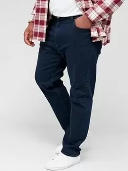 Image of Levis Big & Tall 502 Regular Tapered Jeans - Dark Blue, Indigo, Size 50, Inside Leg Long, Men