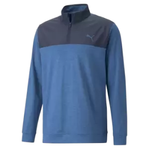Image of Puma Cloudspun 1/4 Zip - Navy Blazer/Lake Blue - L