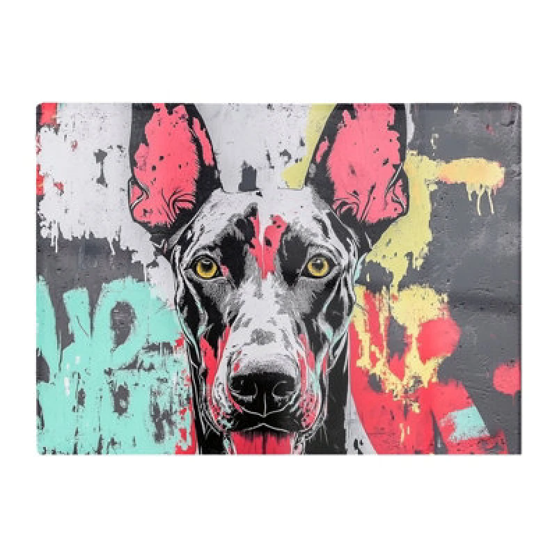 Image of Warren Reed Designer Banksy Inspired Doberman Chopping Board
