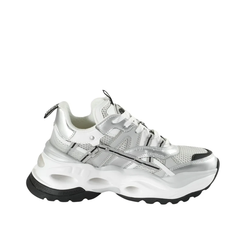 Image of Buffalo Womens Trainers Buffalo Triplet Hollow - Vegan Nappa/mesh Blanc Female 41