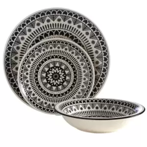 Image of Premier Housewares 12 Piece Maya Dinner Set - Black