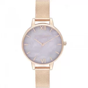 Image of Demi Amethyst Rose Gold Mesh Watch