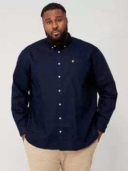 Image of Lyle & Scott Big & Tall Regular Fit Light Weight Oxford Shirt - Navy, Size 4XL, Men