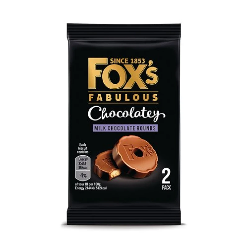 Image of Foxs Chocolatey Rounds Biscuits Twin Pack 32g (48 Pack) 57003247