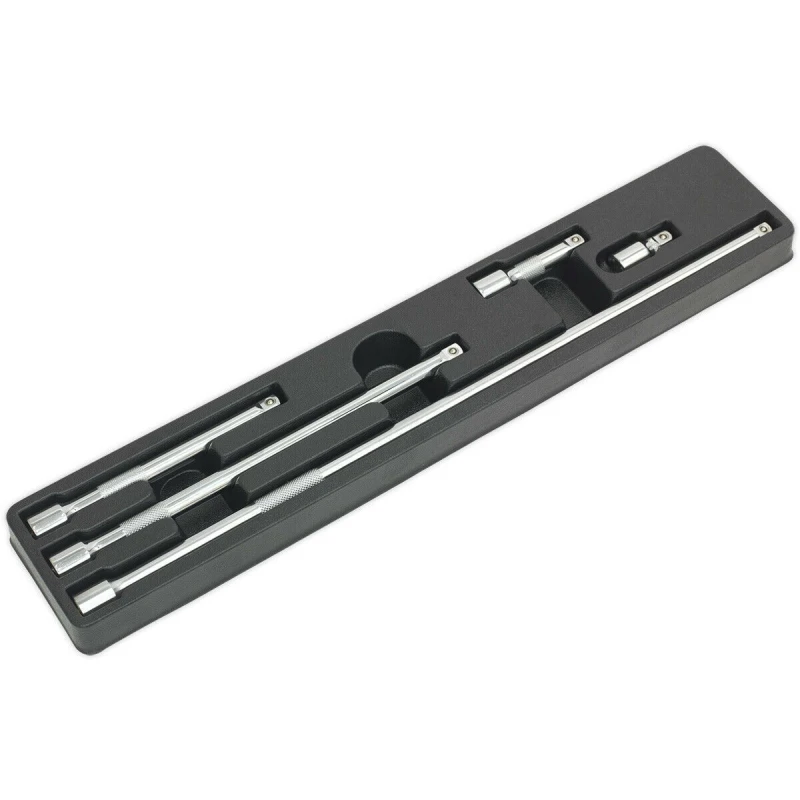 Image of Loops 5 Piece Knurled Extension Bar Set - 3/8" Sq Drive - Spring-Ball Socket Retainer Multi