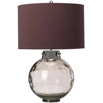 Image of Kara Table Lamp, Smoke, Faux Silk Shade - Elstead