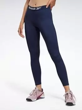 Image of Reebok Workout Ready Basic Leggings - Dark Blue, Dark Blue, Size S, Women