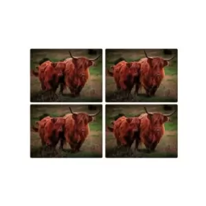 Image of Rural Roots Highland Cows Placemat Pack Of 4