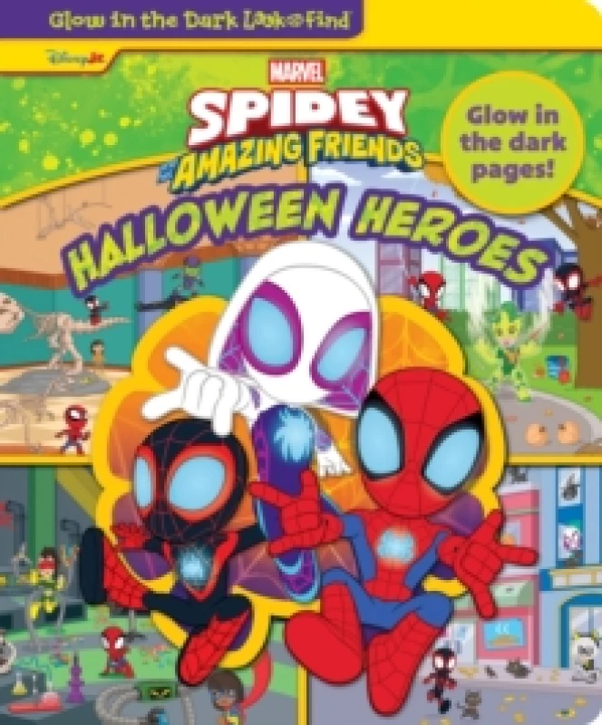 Image of Disney Junior Marvel Spidey and His Amazing Friends: Halloween Heroes Glow in the Dark Look and Find Board book