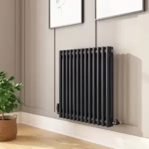 Image of Black Horizontal 2 Column Radiator 600 x 605mm - Nambi