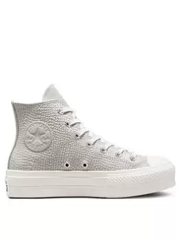 Image of Converse Chuck Taylor All Star Lift Hi-Tops - Beige, Beige, Size 8, Women