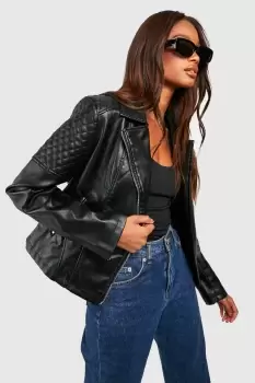 Image of Faux Leather Biker Jacket