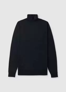 Image of John Smedley Mens Cherwell Pullover Rollneck In Black