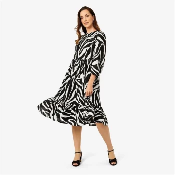 Image of Biba Peasent Dress - Zebra Print