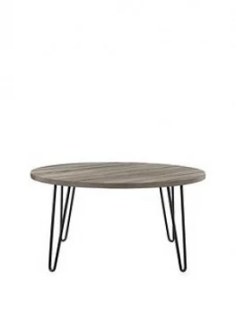 Image of Owen Round Coffee Table - Grey Oak Effect