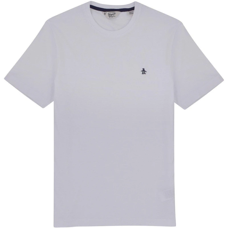 Image of Original Penguin Pin Point Embroidered T-Shirt - White White S