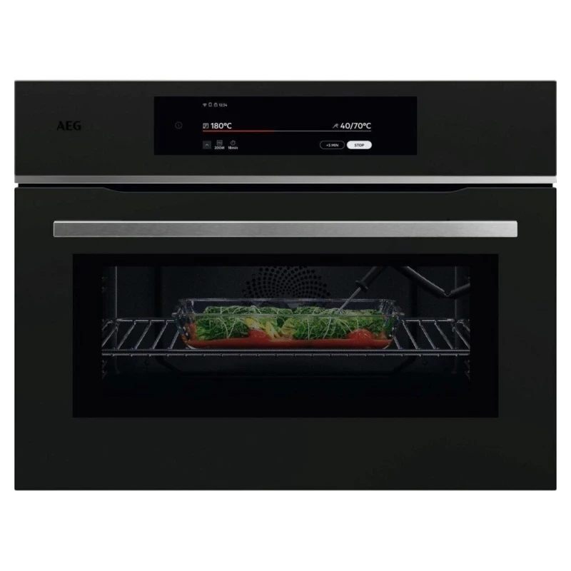 Image of AEG 9000 ProAssist TK9NK821T 49 Litre 46cm High, Built In Combination Microwave Oven - Black
