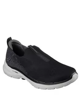 Image of Skechers Go Walk 6 Hyper Pillar Stretch Fit Slip On Trainer - Black, Size 8, Men