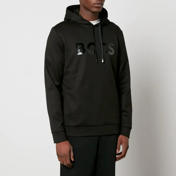 Image of BOSS Green Soody Mirror Textured Cotton-Jersey Hoodie - M