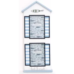 Image of Sea Shore Beach Hut Fish Double Photo Frames
