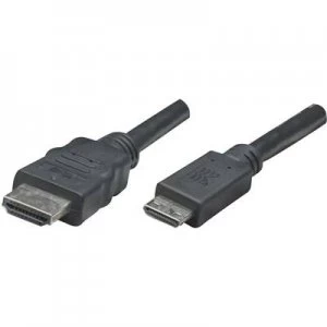 Image of Manhattan HDMI Cable 1.80 m Ultra HD (4k) HDMI Black [1x HDMI plug - 1x HDMI plug C mini]
