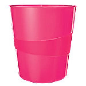 Image of Leitz WOW Waste Bin 15 L Metallic Pink