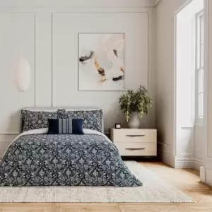 Image of Bedeck of Belfast Yara Cotton Percale Duvet Cover Set Navy - Navy