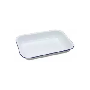 Image of Falcon Enamel Bakepan - Traditional White 34cm x 28cm x 5cm