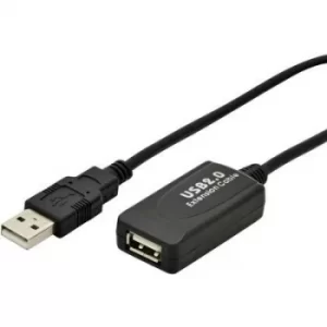 Image of Digitus USB cable USB 2.0 USB-A plug, USB-A socket 5m Black