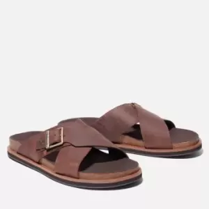 Image of Timberland Mens Amalfi Vibes Leather Sandals - Dark Brown - UK 8.5