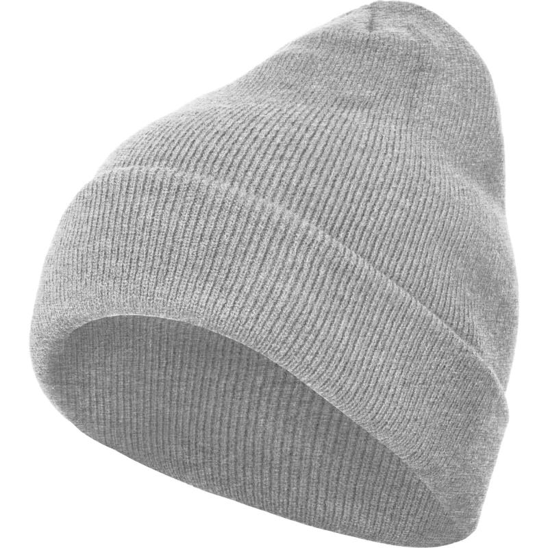 Image of Build Your Brand Mens Heavy knit Beanie in Grey Grey Male One Size