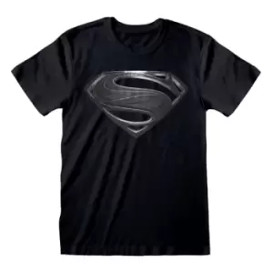 Image of Justice League Movie T-Shirt Superman Black Logo Size M