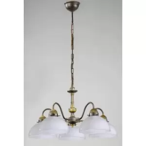 Image of Cozy style NONNA antique brass candlestick 5 bulbs. 4.2 Kilos